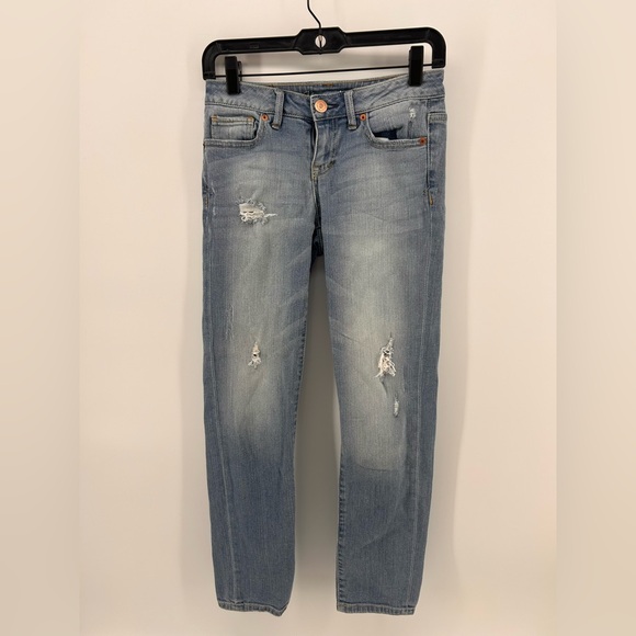 Aeropostale Denim - Aeropostale Bayla Skinny Denim Crop Jeans Women's 0 REG Blue Cotton Destroyed